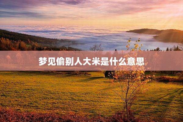 梦见偷别人大米是什么意思