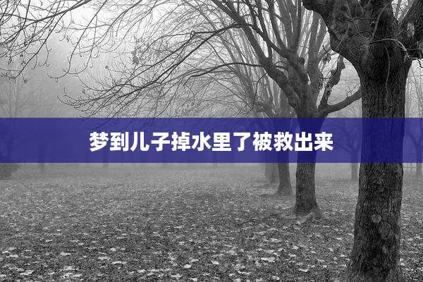 梦到儿子掉水里了被救出来