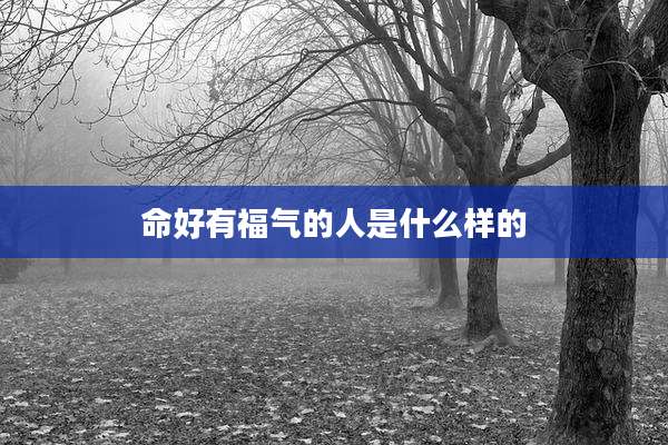 命好有福气的人是什么样的