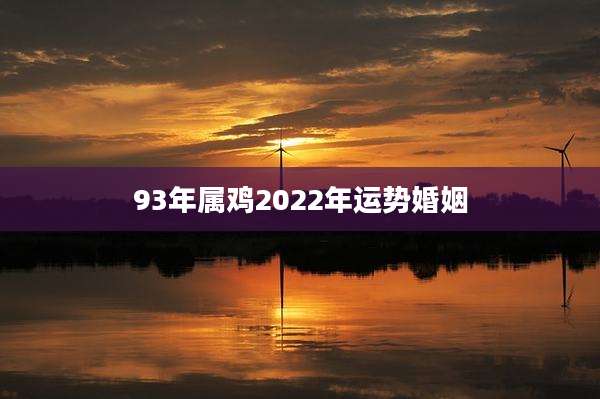 93年属鸡2022年运势婚姻
