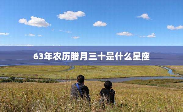 63年农历腊月三十是什么星座