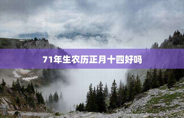 71年生农历正月十四好吗