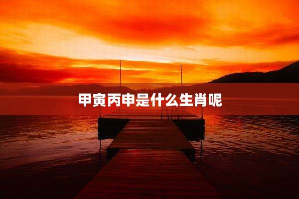 甲寅丙申是什么生肖呢