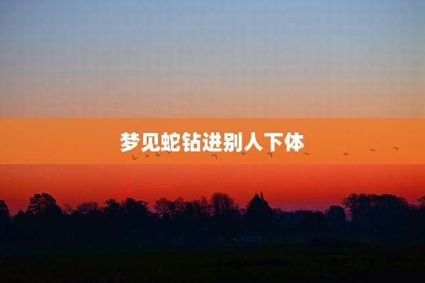 梦见蛇钻进别人***