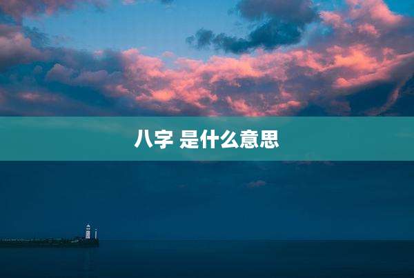 八字 是什么意思
