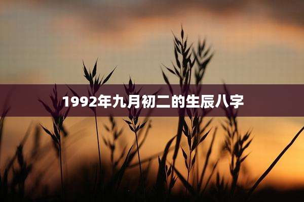 1992年九月初二的生辰八字