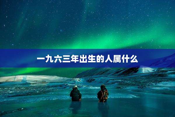 一九六三年出生的人属什么