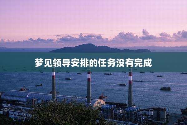 梦见领导安排的任务没有完成