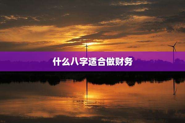 什么八字适合做财务