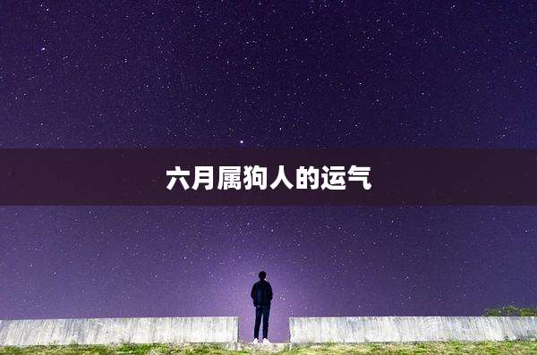 六月属狗人的运气