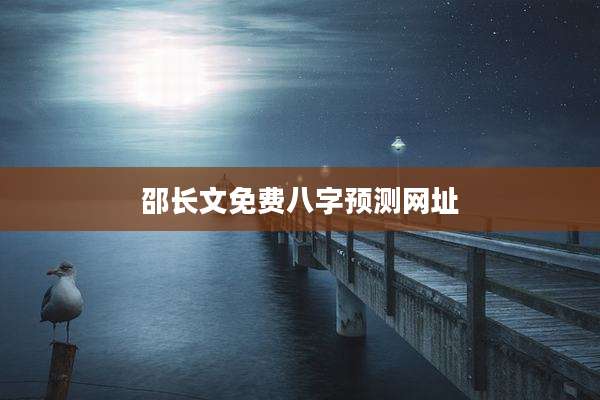 邵长文免费八字预测网址