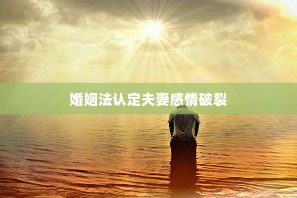 婚姻法认定夫妻感情破裂
