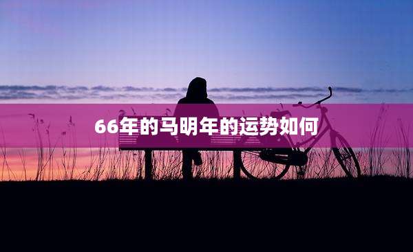 66年的马明年的运势如何