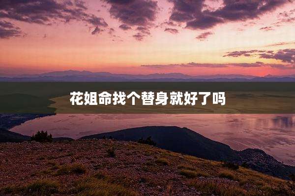 花姐命找个替身就好了吗