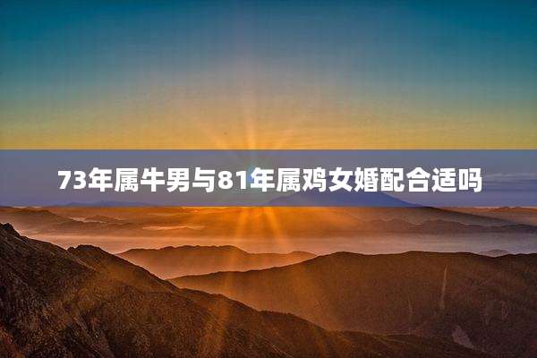73年属牛男与81年属鸡女婚配合适吗