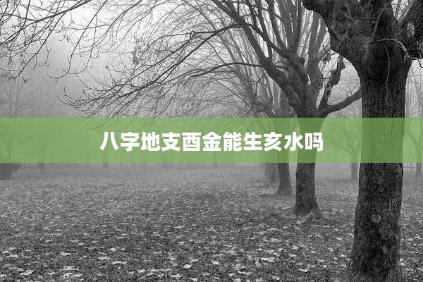 八字地支酉金能生亥水吗