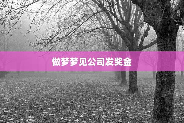 做梦梦见公司发奖金