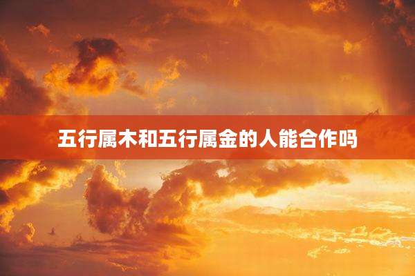 五行属木和五行属金的人能合作吗
