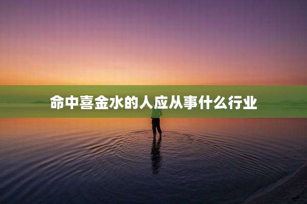 命中喜金水的人应从事什么行业
