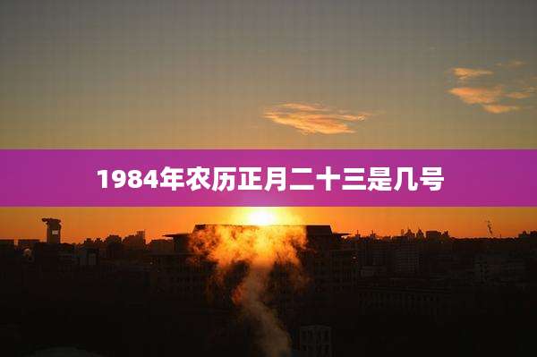 1984年农历正月二十三是几号