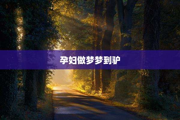 孕妇做梦梦到驴
