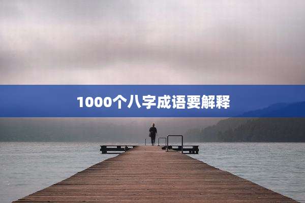 1000个八字成语要解释