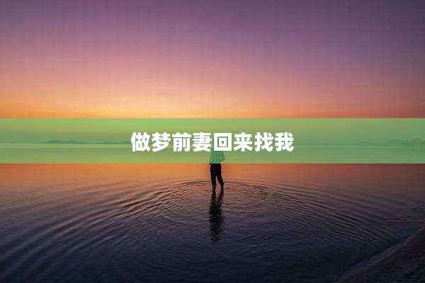 做梦前妻回来找我