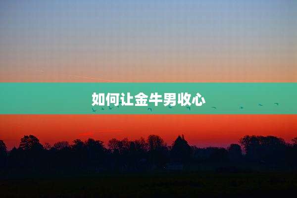 如何让金牛男收心