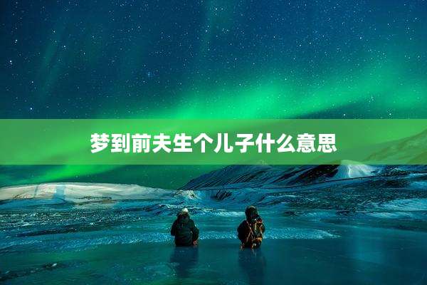 梦到前夫生个儿子什么意思