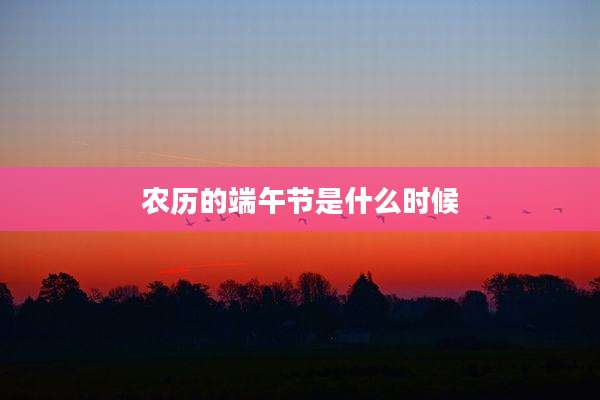 农历的端午节是什么时候