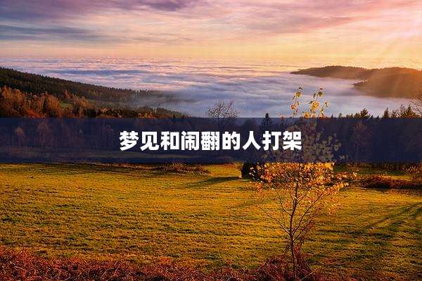 梦见和闹翻的人打架