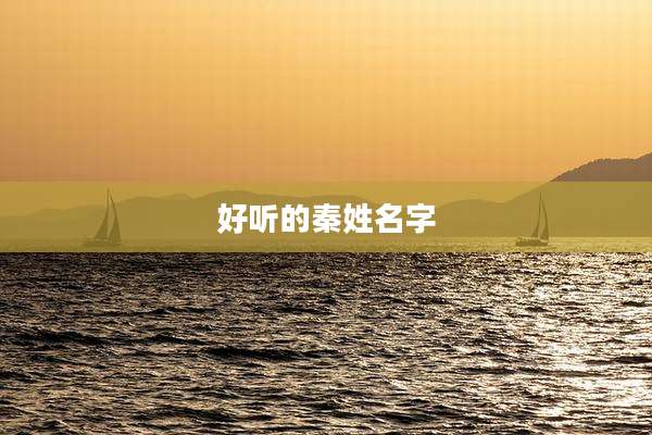 好听的秦姓名字
