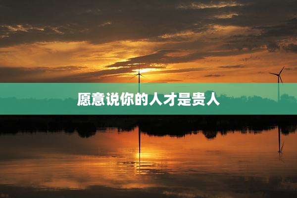 愿意说你的人才是贵人