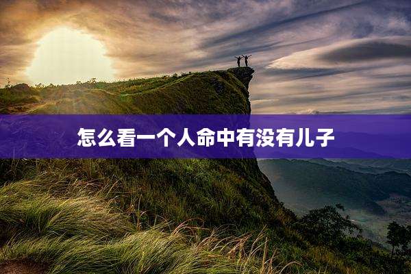 怎么看一个人命中有没有儿子
