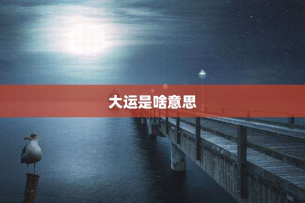 大运是啥意思