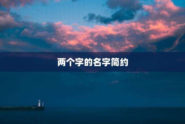 两个字的名字简约