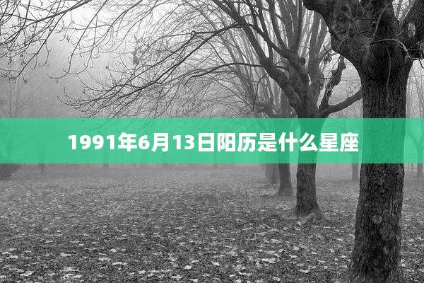 1991年6月13日阳历是什么星座