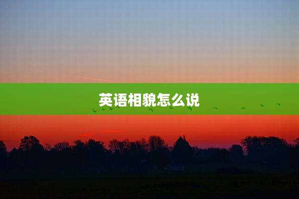 英语相貌怎么说