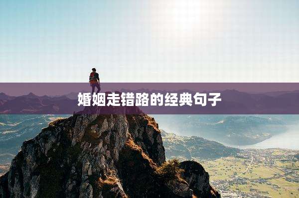 婚姻走错路的经典句子