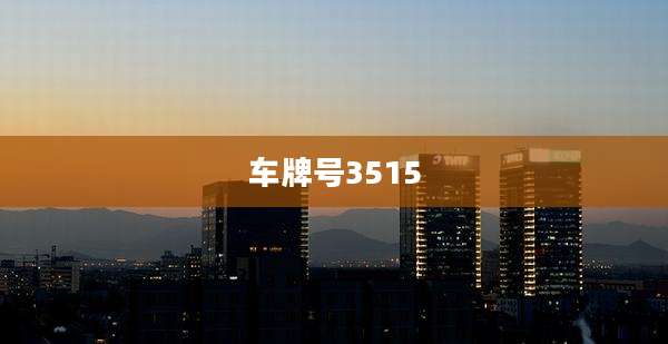 车牌号3515