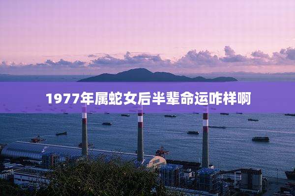 1977年属蛇女后半辈命运咋样啊