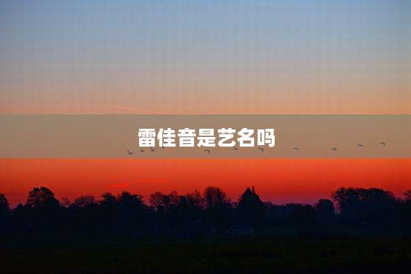 雷佳音是艺名吗