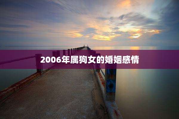 2006年属狗女的婚姻感情