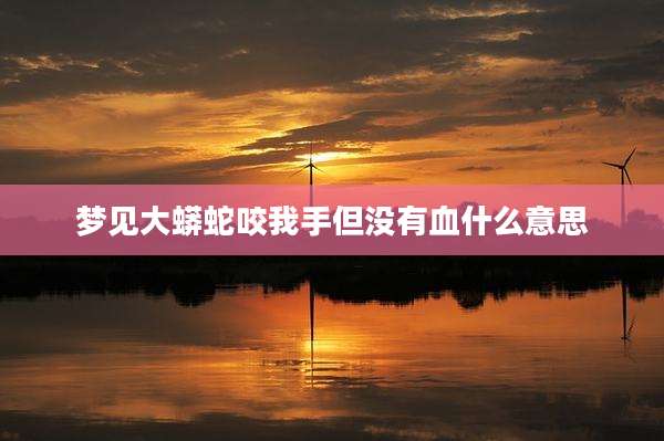 梦见大蟒蛇咬我手但没有血什么意思