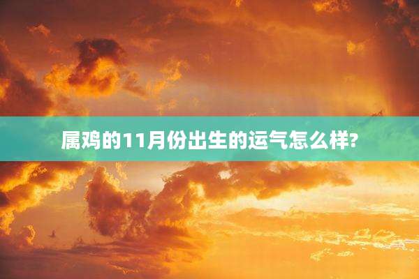 属鸡的11月份出生的运气怎么样?