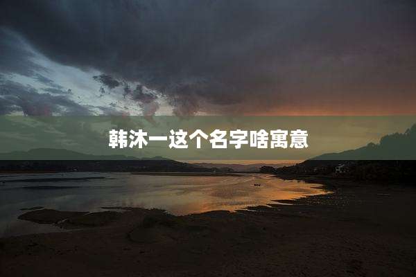 韩沐一这个名字啥寓意