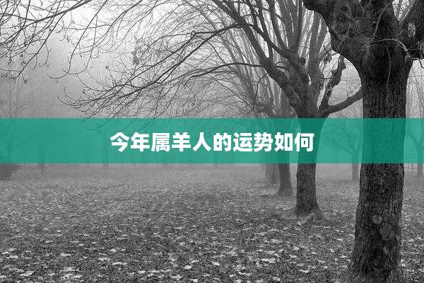 今年属羊人的运势如何