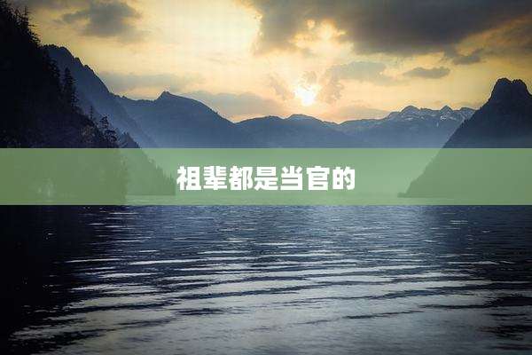祖辈都是当官的