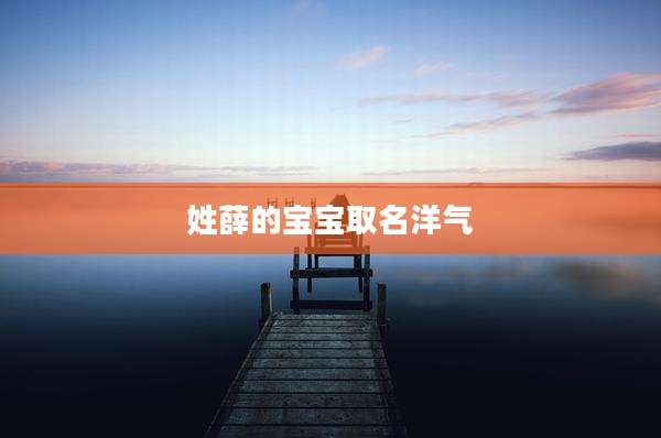 姓薛的宝宝取名洋气