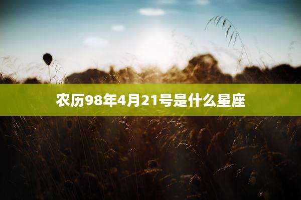 农历98年4月21号是什么星座